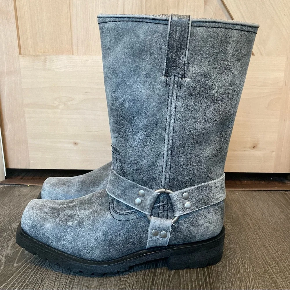 Ride Tecs Mens 13” Stone Wash Leather Harness Boots Size 8.5M NWOB - Picture 4 of 15